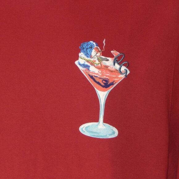 GRAHAM TINI by Robert Graham Long Sleeve Knit Top Sweater in Burgundy Men's XL - Picture 4 of 8